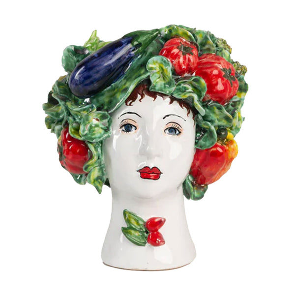 Small Ceramic Head Vase, Mixed Vegetables - Lacasademartha 