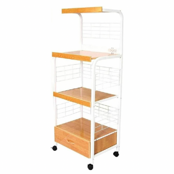 Wood And Metal Frame Microwave Cart - Lacasademartha