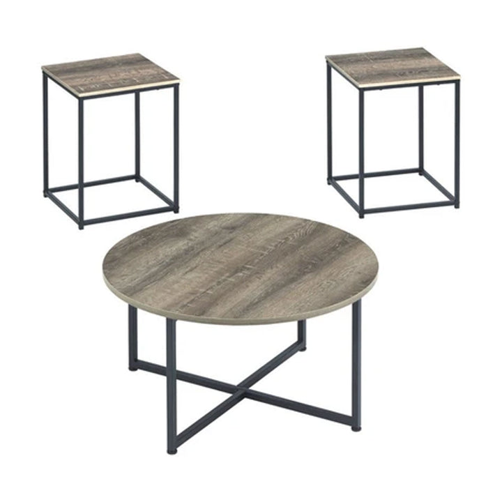 Wooden Table Set With Sturdy Metal Bas - Lacasademartha